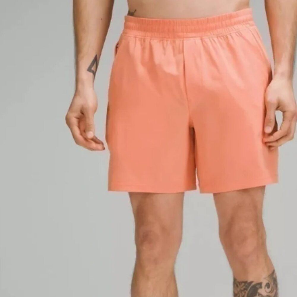 Lululemon Pace Breaker Linerless Shorts Peach Bliss Medium